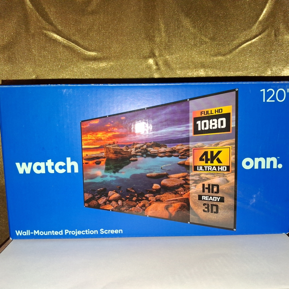 Onn Blue Wall-Mounted Projection Screen